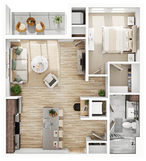 B1_D3 Floor Plan at The Mera, St Louis Park
